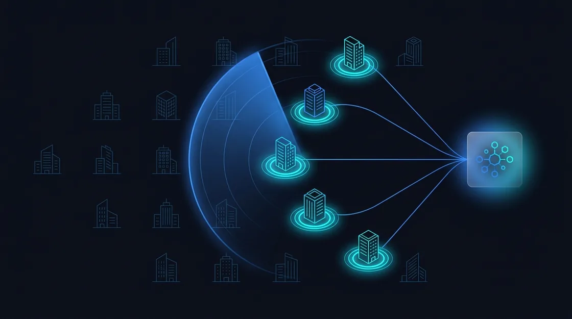 Signal-scanning dashboard showing buying signals detected across the market every 24 hours